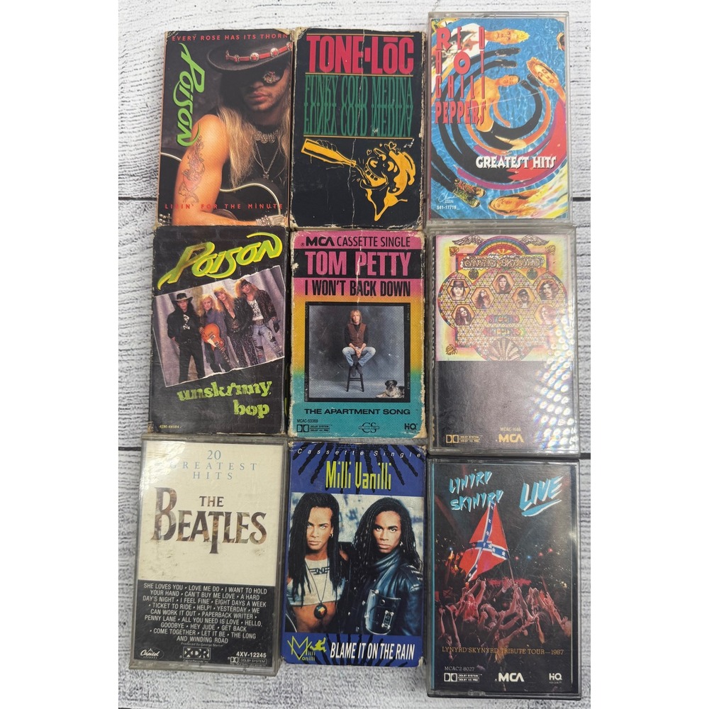 9 Cassette Lot: 80s, 90s Various artst
